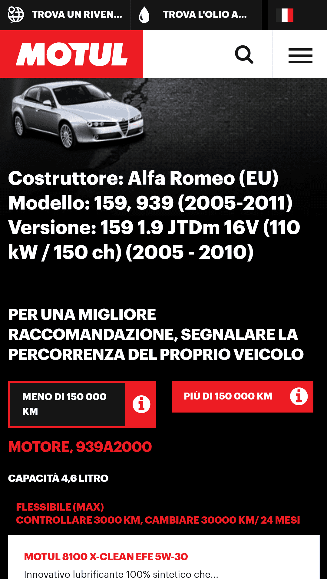 olio 5w-40 che richiede prima rigenerazione e cambio olio - ClubAlfa