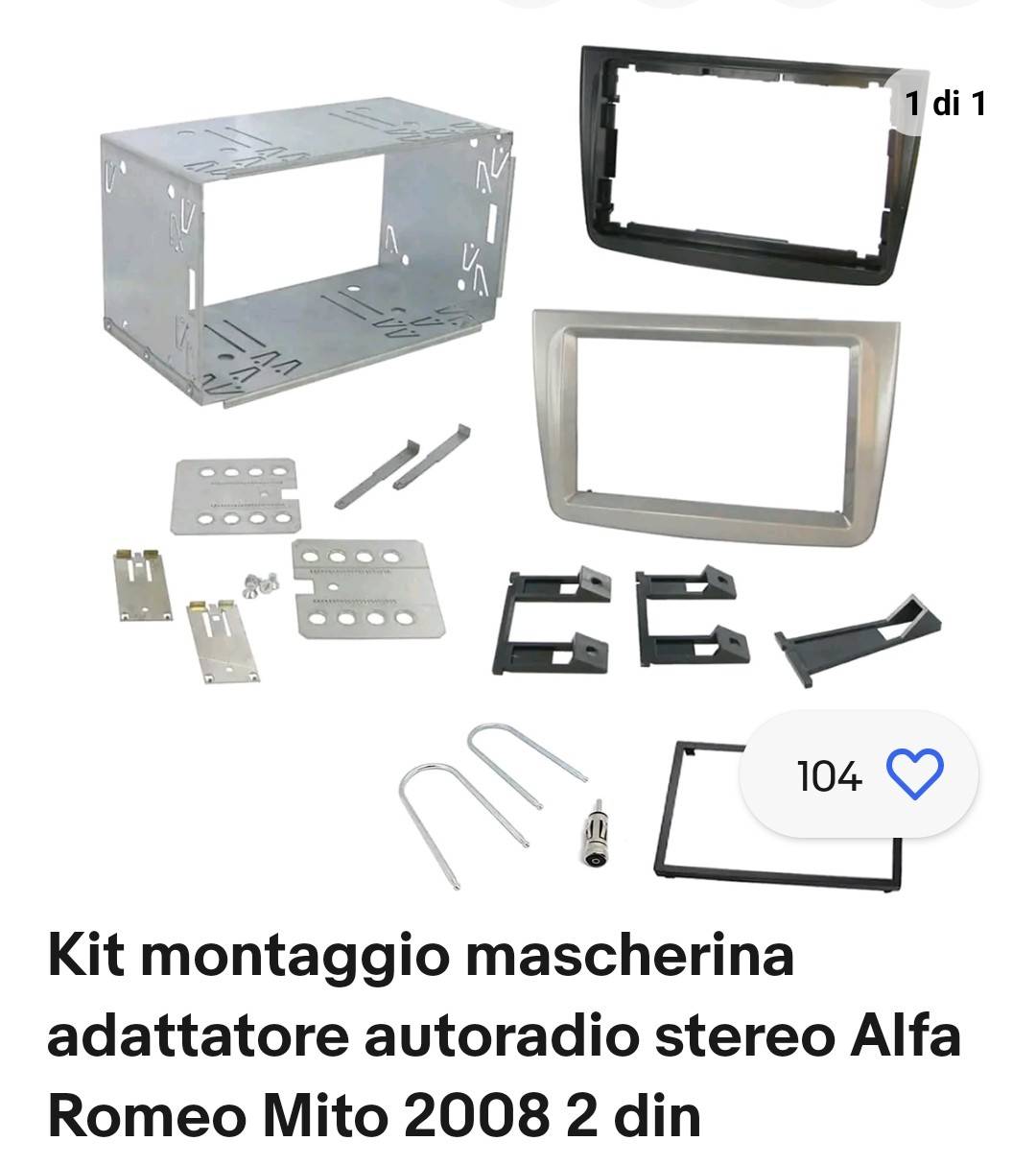 Kit montaggio autoradio Fiat Punto 2 e 3 con mascherina adattatore antenna  e chi