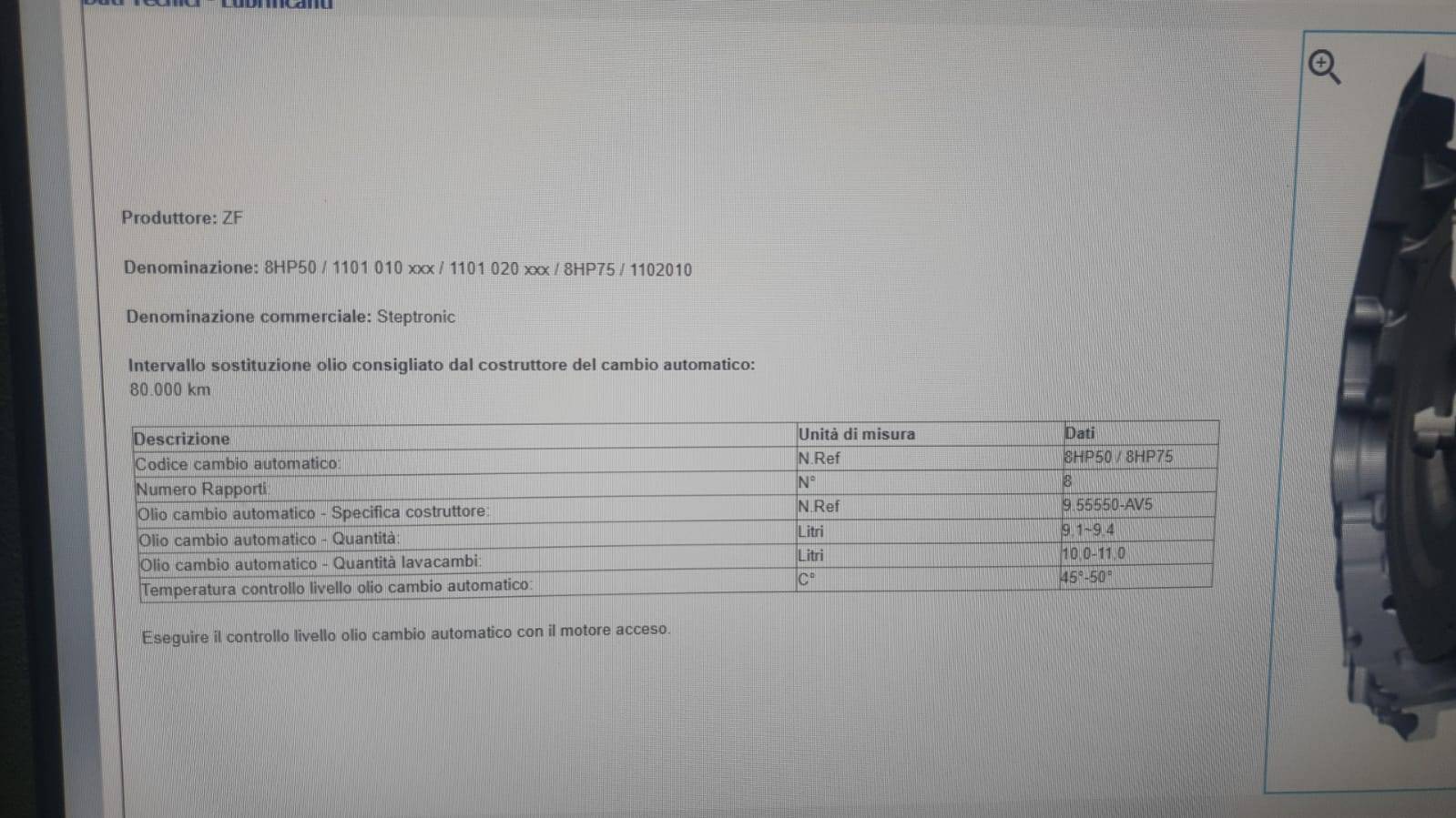 MOPAR olio cambio automatico ZF 8 & 9 marce 1L