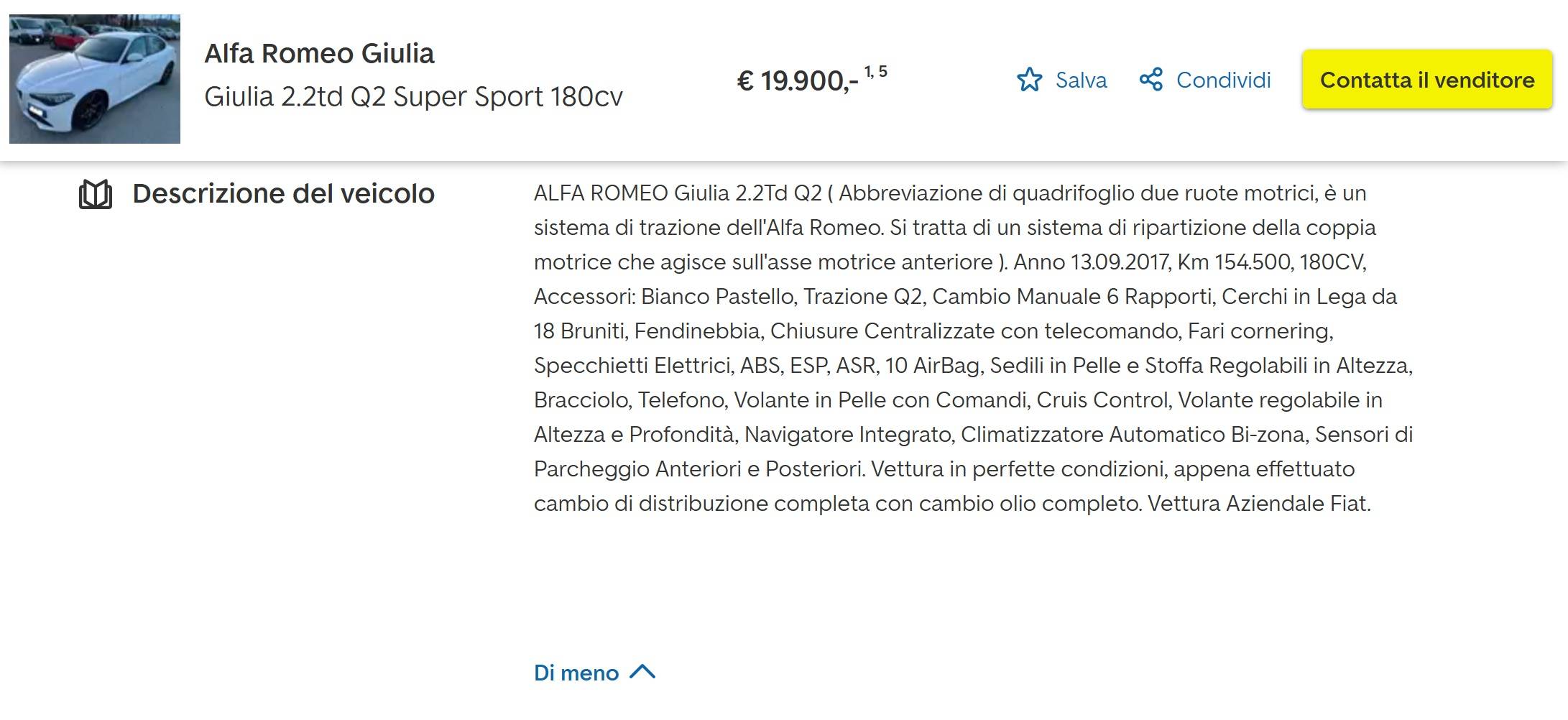 usato Alfa Romeo Giulia Berlina a Grottaminarda - Av per € 19.900,- – Mozilla Firefox 15_03_20...jpg