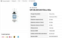 Filtro olio 73504459 (UFI 25.231.00) .webp