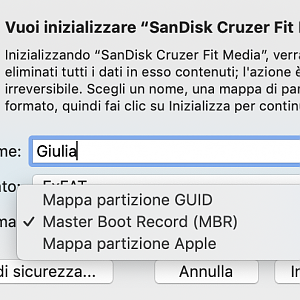 formattazione chiavetta da mac